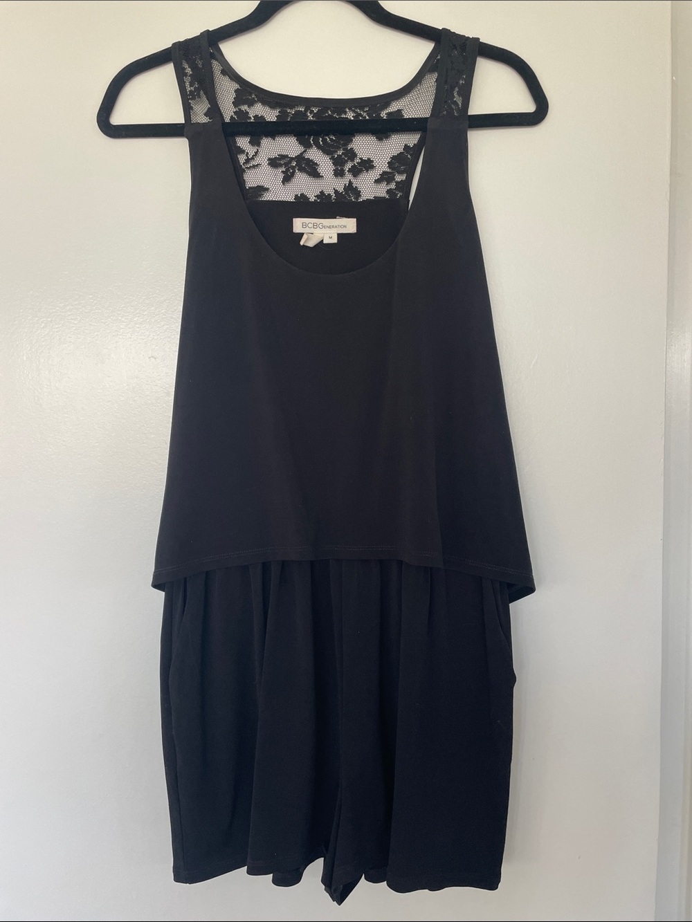 BCBGMaxAzria Black Lace-Back Mini Dress
